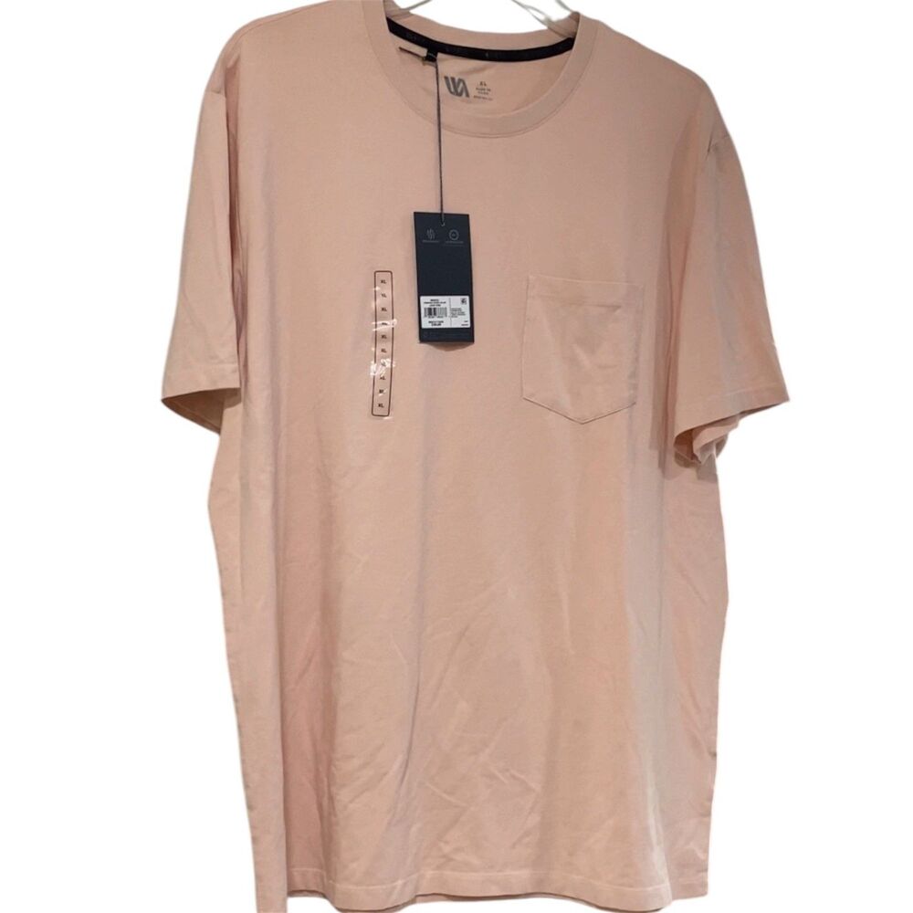 NEW VRST T-Shirt Mens XL Light Pink Crewneck Short Sleeve Stretch Pocket Tee